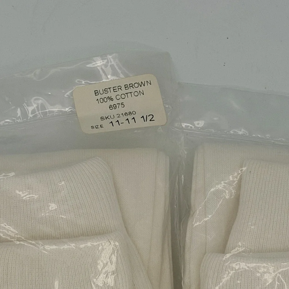BUSTER BROWN The Original Women's 100% Cotton Anklet-Size 11-11.5 White 4 Pairs